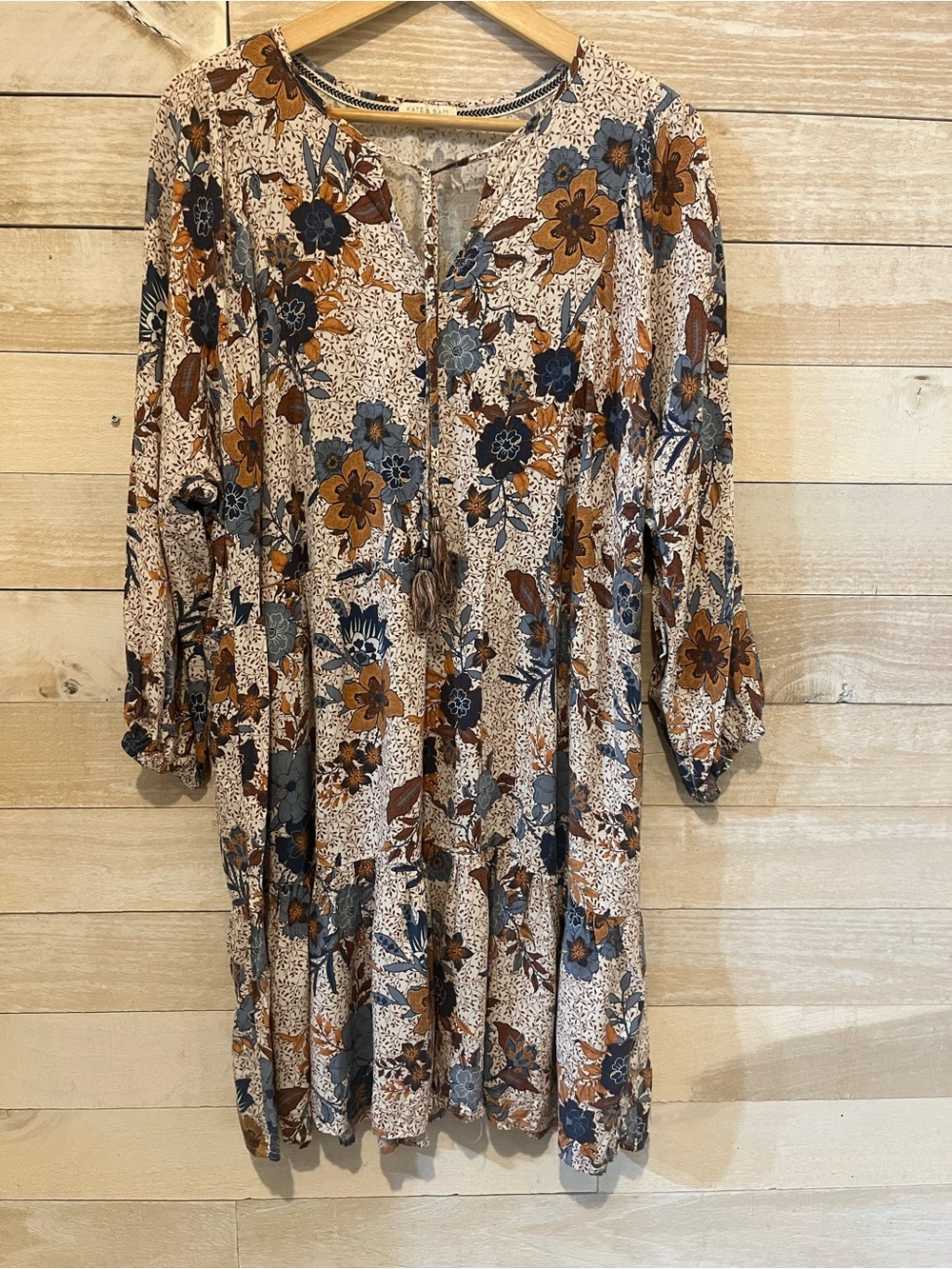 Kate & Sam Bohemian Floral Tiered Long-Sleeve Dress
